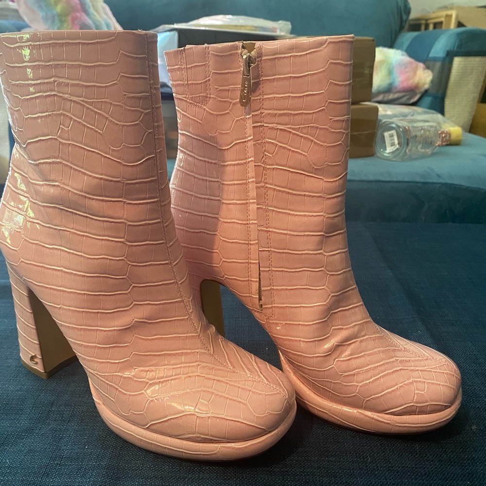Pink Heeled Boots